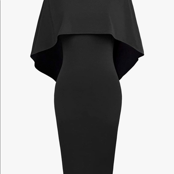 Grace Karin small black batwing fitted dress nwt - Picture 3 of 7